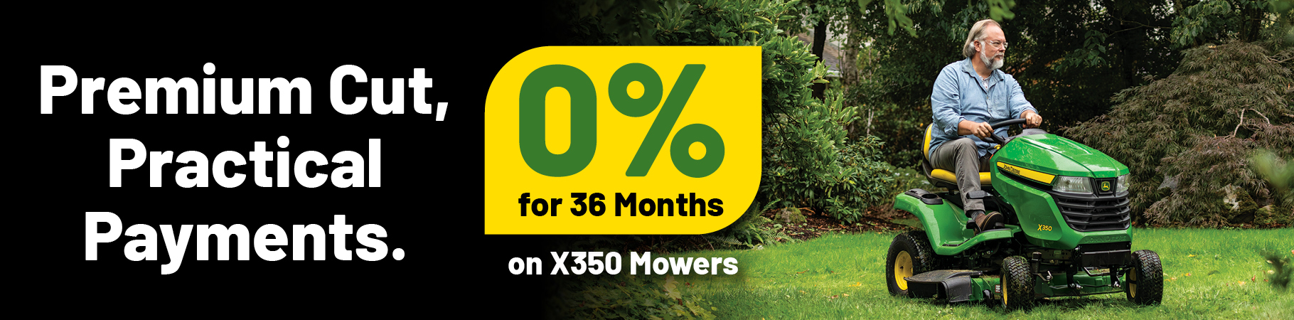 0% for 36 Months on X350 Mowers
